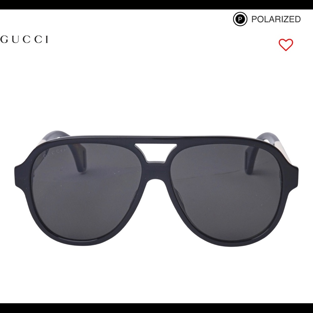 Gucci GG0463S Aviator Sunglasses - Black